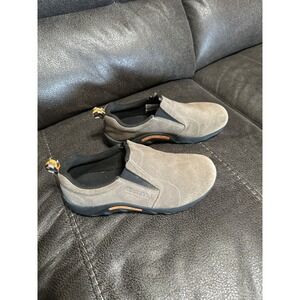 Merrell Kids Slip On‎ Shoes Taupe Suede Elastic Comfort Casual Size 3.5M